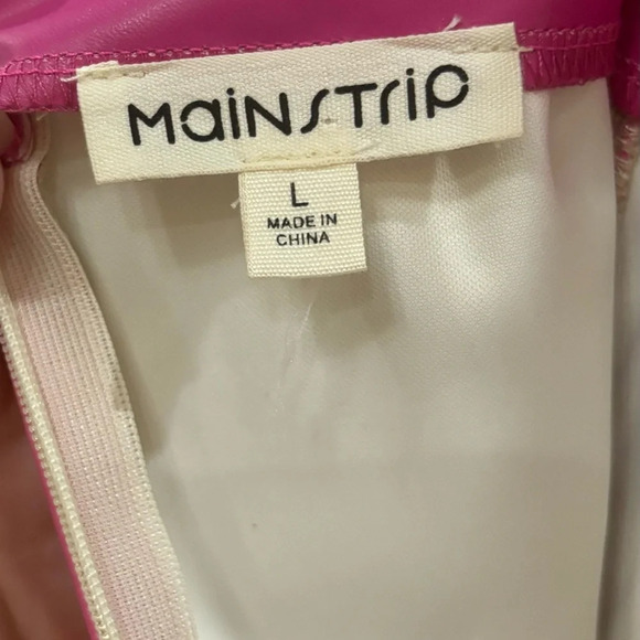 Pink Colorblock Faux Leather Colorblock Skirt Large - Picture 6 of 11